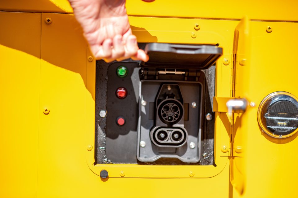 Electric school bus charge